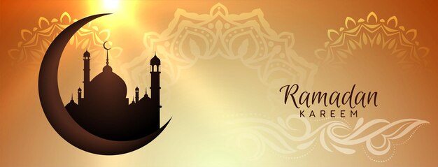 Ramadan Kareem islamic traditional festival banner design vector