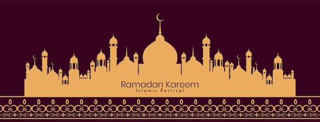 라마단 카림 이슬람 전통 축제 배너 디자인 벡터