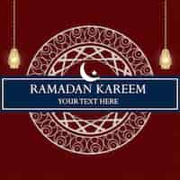 Vettore gratuito ramadan kareem maroon blue background islamic social media banner vettore gratuito