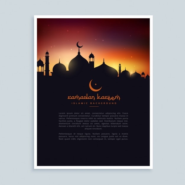 Vettore gratuito ramadan kareem poster modello volantino