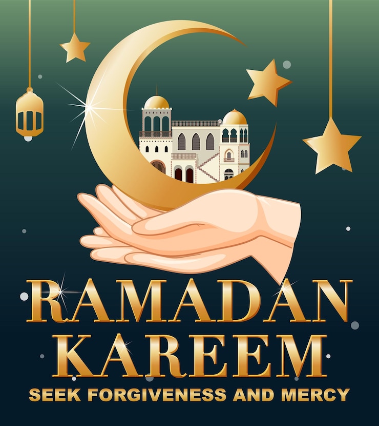 मुफ़्त वेक्टर ramadan kareem poster with traditional islamic elements