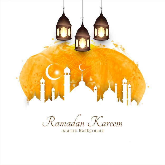 Free vector ramadan kareem, religious islamic silhouettes