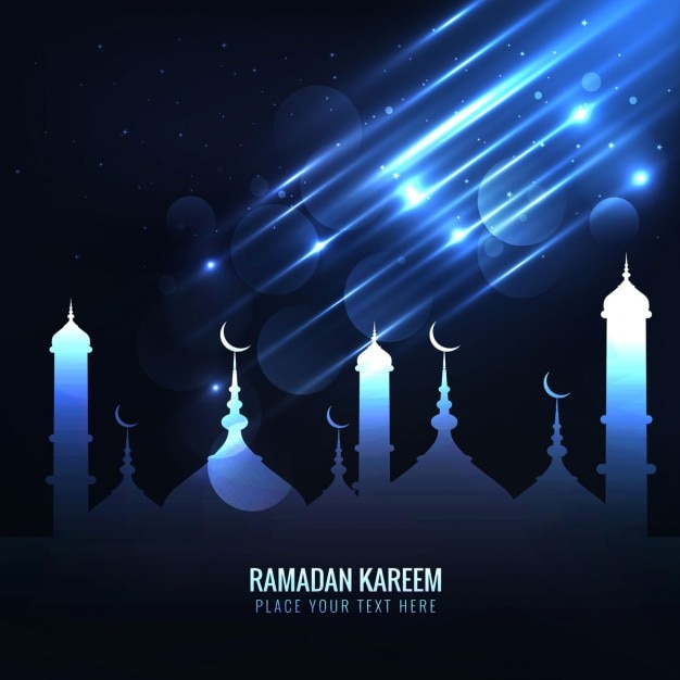 Free vector ramadan kareem shiny blue background