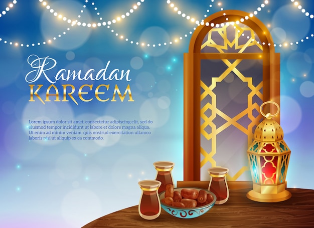 Рамадан карим традиционная праздничная еда плакат