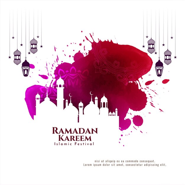 Ramadan Kareem traditional Islamic festival greeting background design vector