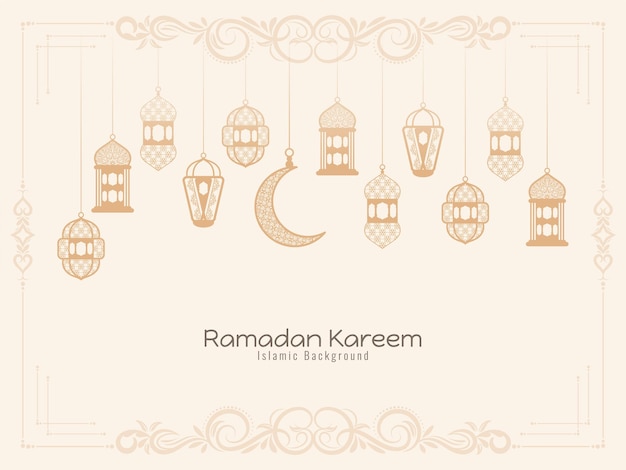 Free vector ramadan kareem traditional islamic festival greeting background