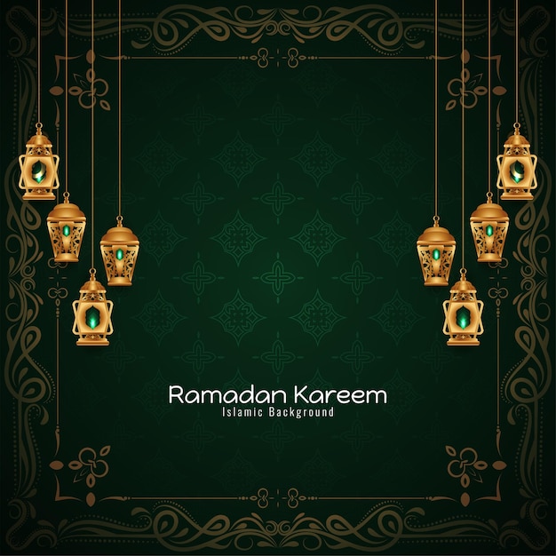 Бесплатное векторное изображение Рамадан карим традиционный исламский фестиваль приветствие фон