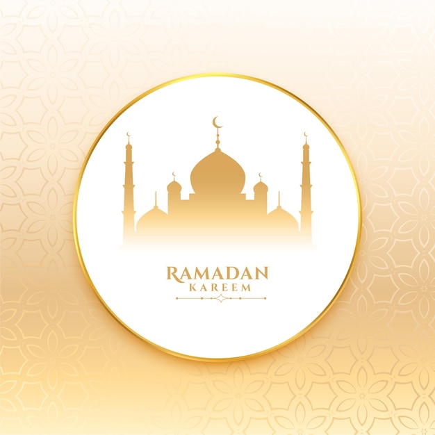 Free vector ramadan kareem wishes card with mosque design