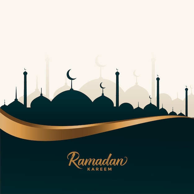 Vettore gratuito ramadan kareem desidera carta