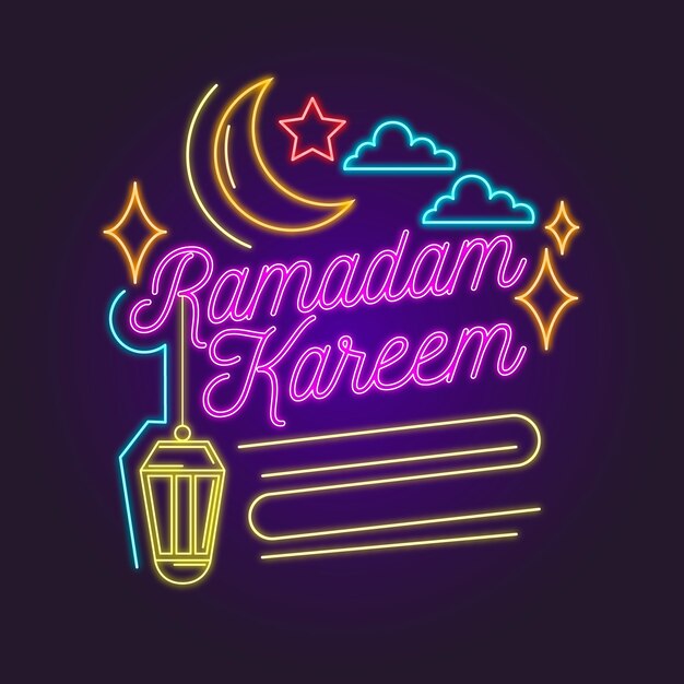 Ramadan lettering neon sign