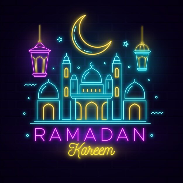 Ramadan lettering neon sign