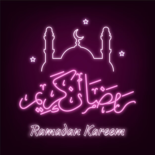 Ramadan lettering neon sign