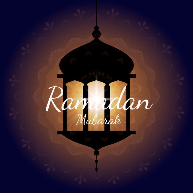 Ramadan mubarak card design vector