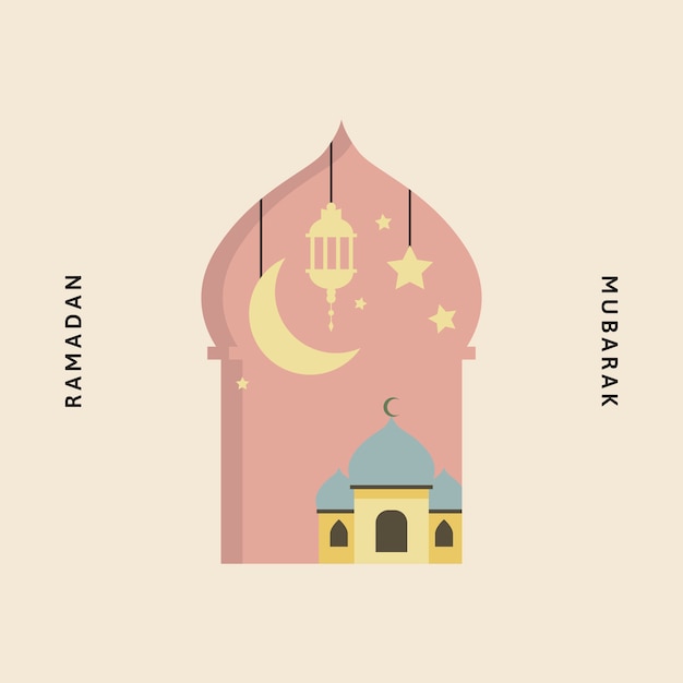 Vettore gratuito ramadan mubarak card design