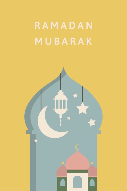 Vettore gratuito ramadan mubarak card design