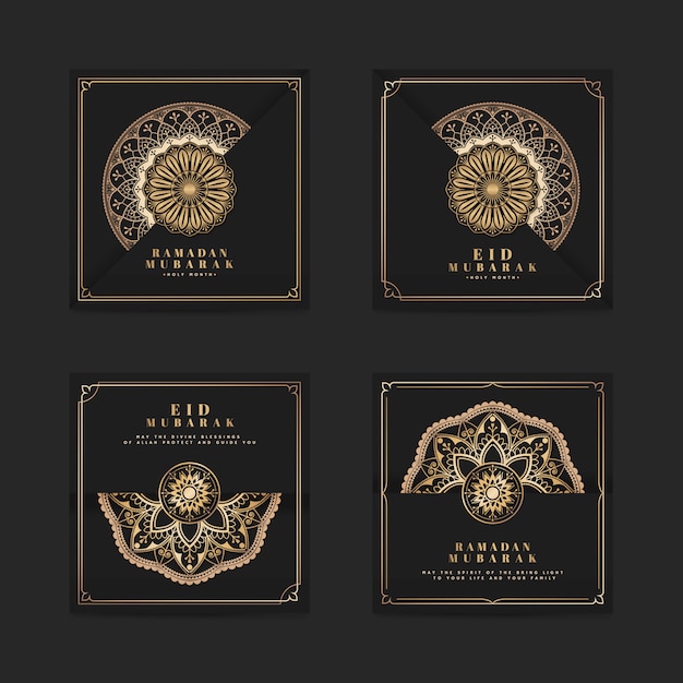 ramadan mubarak greeting card set