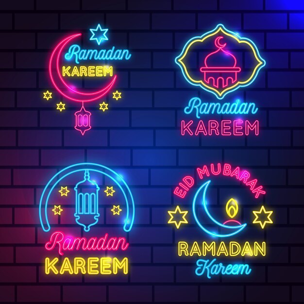 Ramadan neon sign collection