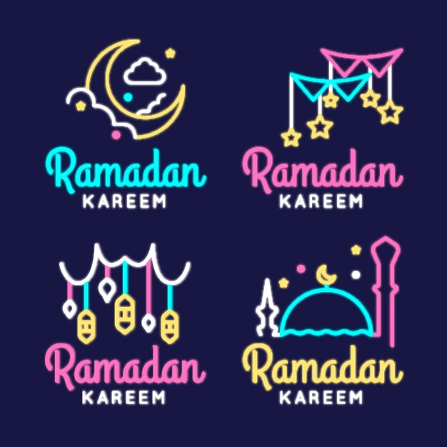 Ramadan neon sign collection