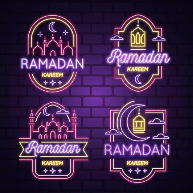 Ramadan neon sign collection