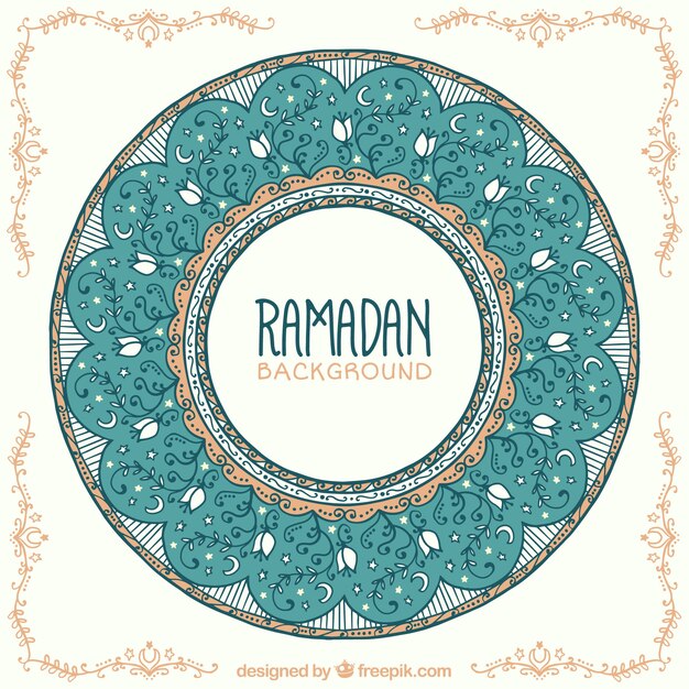 Vettore gratuito ramadan sfondo ornamentale forma circolare