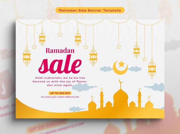 Free vector ramadan sale social media banner illustration design template