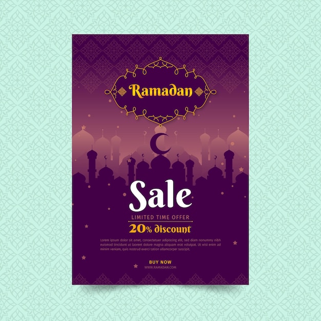 Free vector ramadan sale vertical flyer template