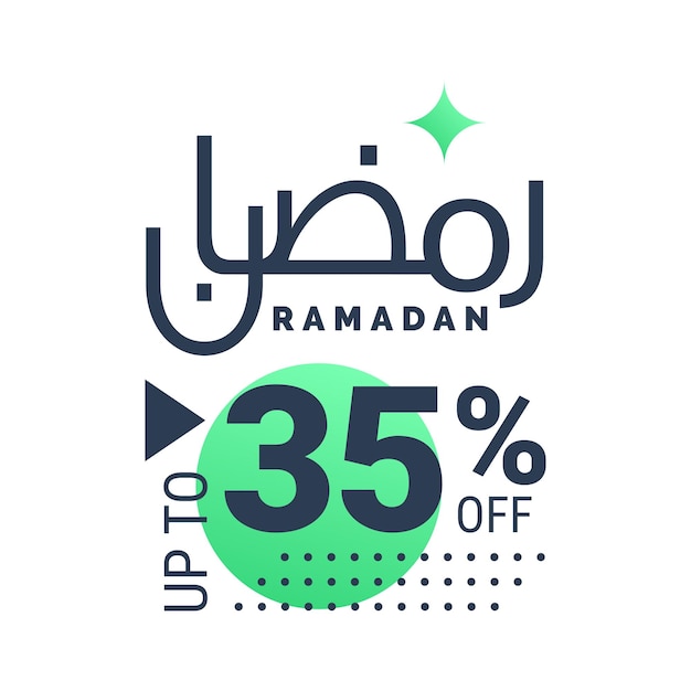 Free vector ramadan super sale get up to 35 off on dotted background banner