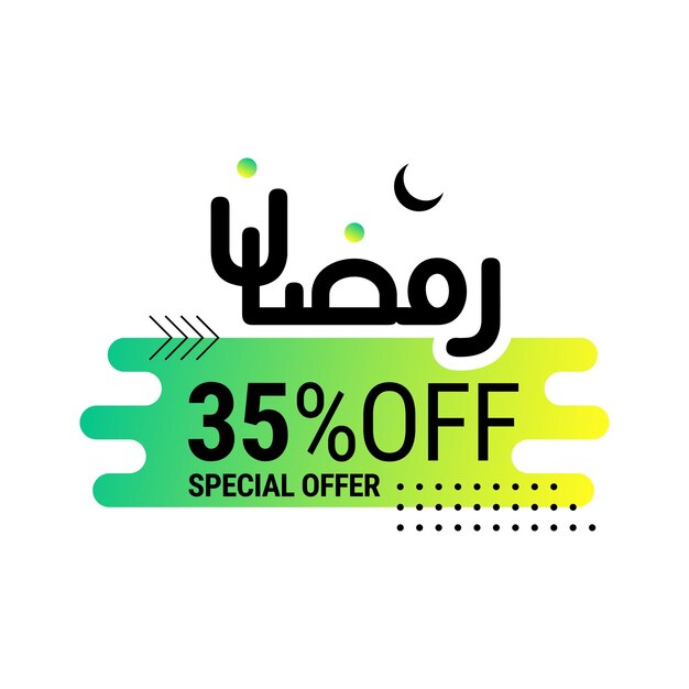 Free vector ramadan super sale get up to 35 off on green dotted background banner