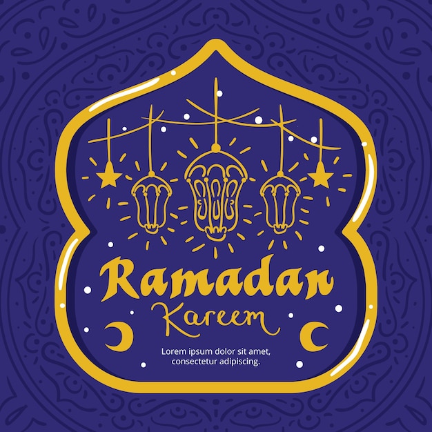 Ramadan with stars and lanterns