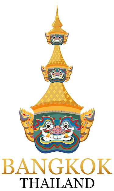 Free vector ramayana giant mask bangkok thailand