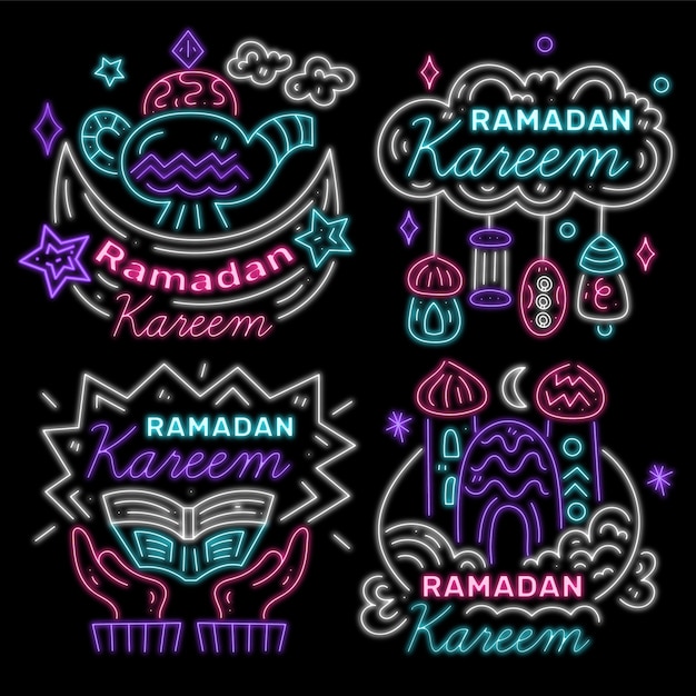 Ramdan leetering neon sign concept