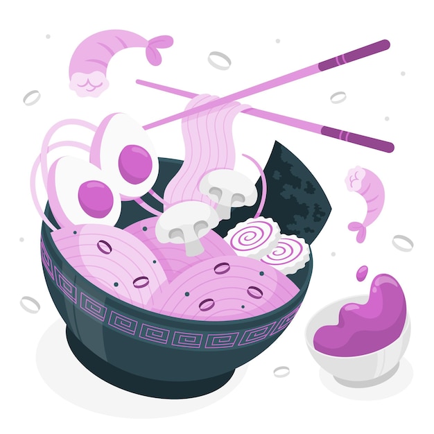 Vettore gratuito illustrazione di concetto di ramen