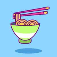 Free vector ramen icon set illustration