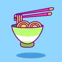 Free vector ramen icon set illustration