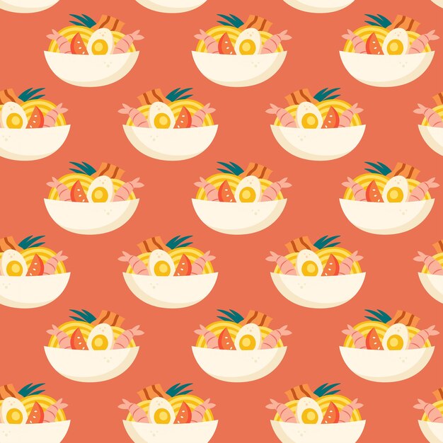 ベーコンのパターンの食べ物の壁紙イラスト 無料のベクター