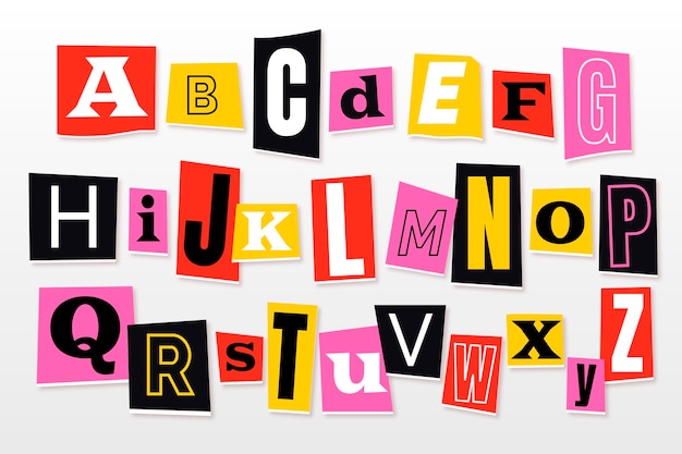 Free vector ransom note letter set