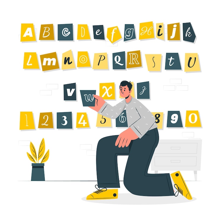Free Vector ransom note letters concept illustration