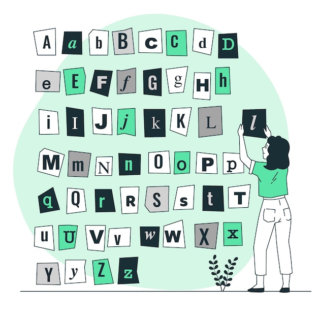 Free vector ransom note letters concept illustration