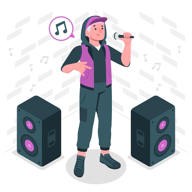 Free vector rapper concept illustration