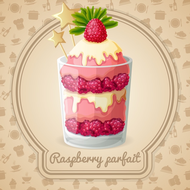 Free vector raspberry parfait