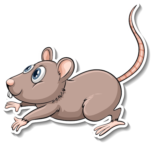 Free vector a rat animal cartoon sticker