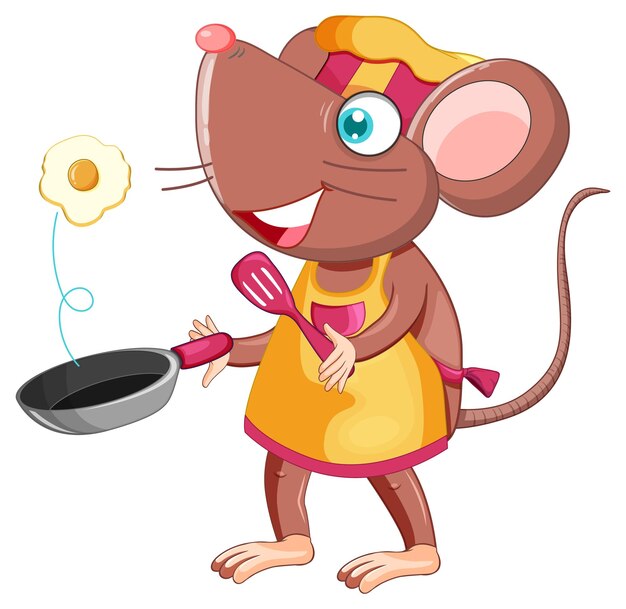 쥐 만화 캐릭터 요리 아침 식사