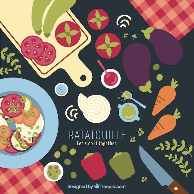 Ratatouille ingredients Background