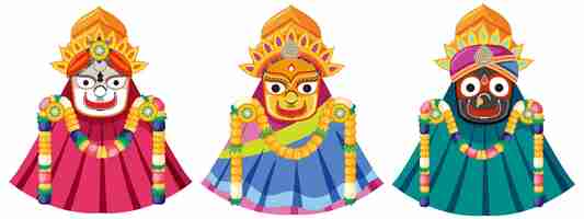 Free vector ratha yatra hindu festival of india