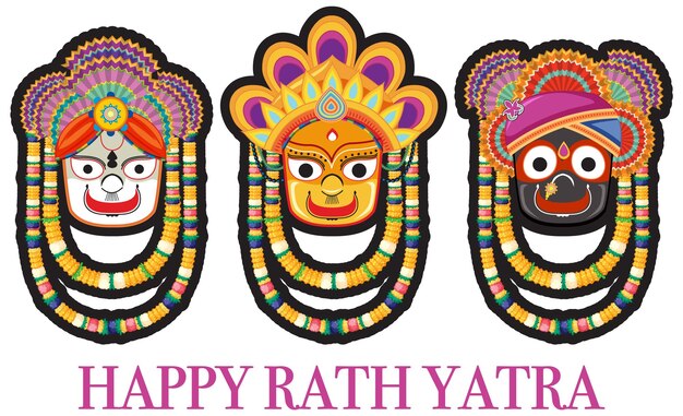 Vettore gratuito ratha yatra festival indù dell'india