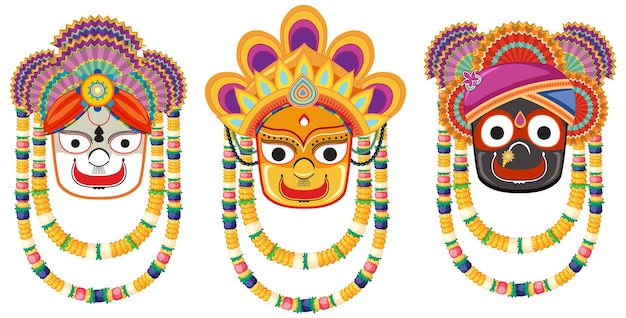 Free vector ratha yatra hindu festival of india