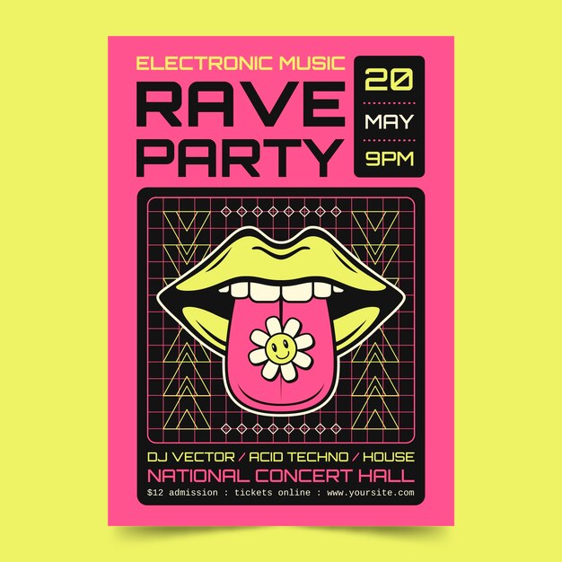 rave party poster design