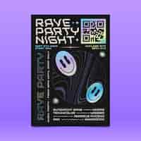 Free vector rave party poster template