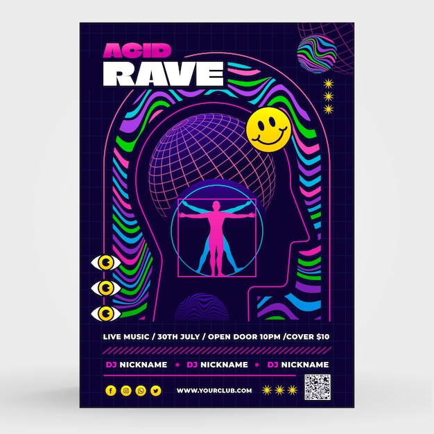 90s Rave Flyer Images - Free Download on Freepik