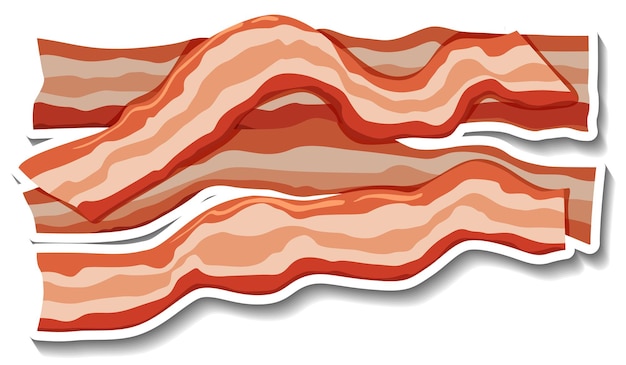 Free vector raw bacon stripes sticker on white background